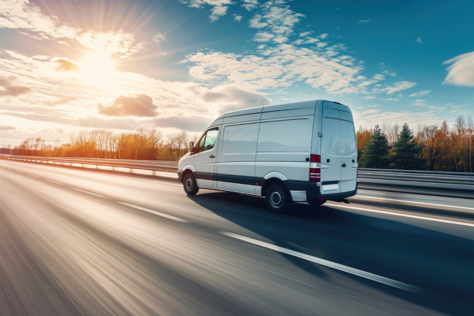 Van on the road